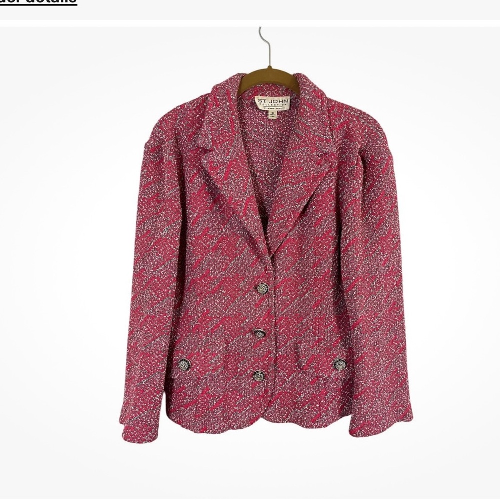 St. John Pink Blazer Classic Tailored Jacket